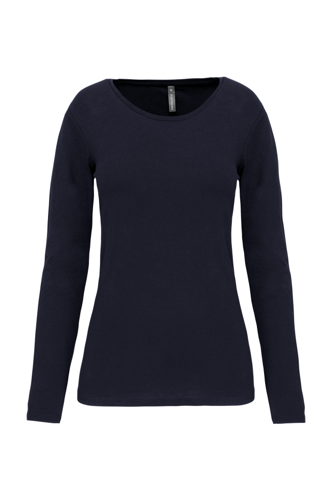 T-shirt col rond manches longues femme
