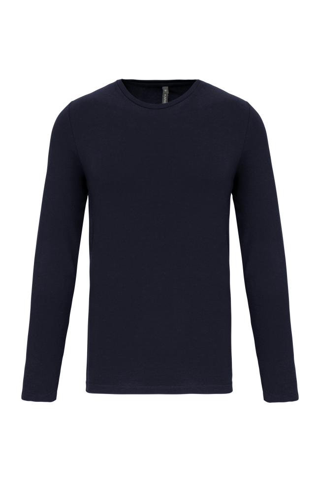 T-shirt col rond manches longues homme personnalisable navy