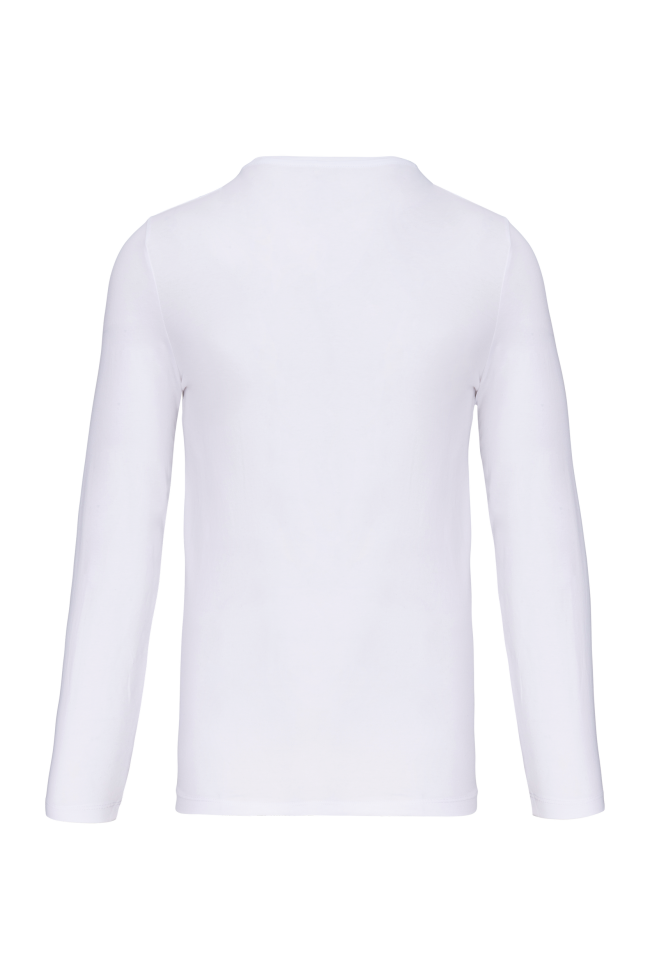 T-shirt col rond manches longues homme personnalisable blanc