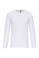 T-shirt col rond manches longues homme personnalisable blanc