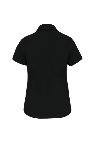 Chemise coton / élasthanne manches courtes femme noir