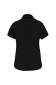 Chemise coton / élasthanne manches courtes femme noir