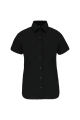 Chemise coton / élasthanne manches courtes femme noir