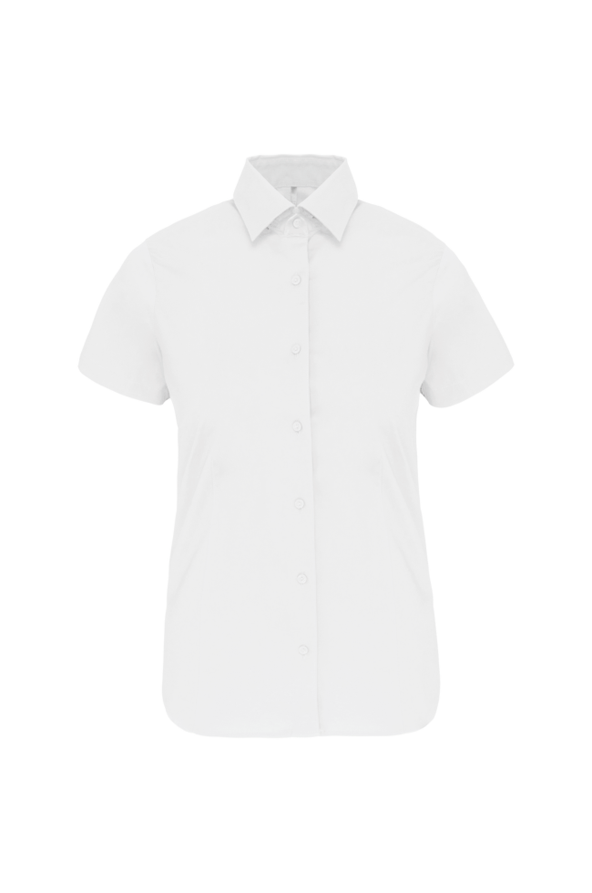 Chemise coton / élasthanne manches courtes femme personnalisable