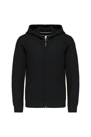 Sweat-shirt capuche zippé enfant noir