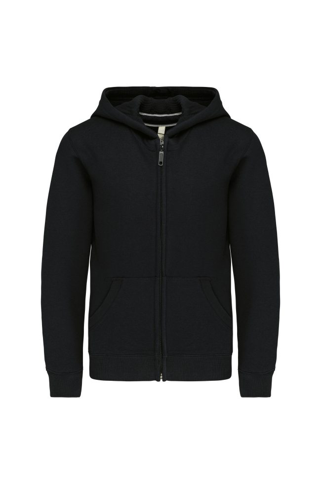 Sweat-shirt capuche zippé enfant noir