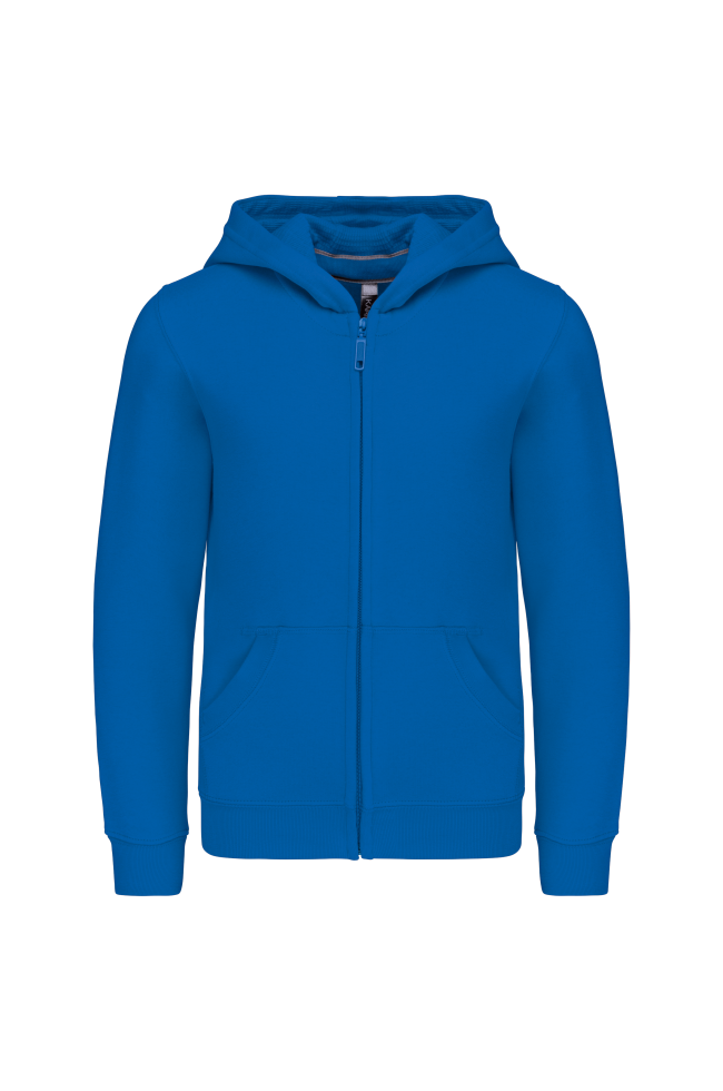 Sweat-shirt capuche zippé enfant personnalisable bleu