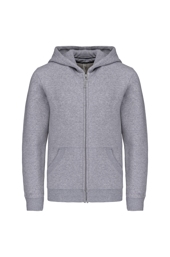 Sweat-shirt capuche zippé enfant gris