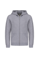 Sweat-shirt capuche zippé enfant gris