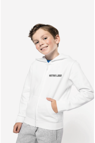 Sweat-shirt capuche zippé enfant personnalisable