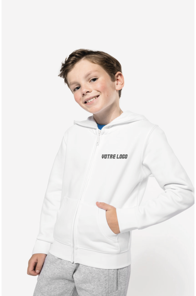 Sweat-shirt capuche zippé enfant personnalisable