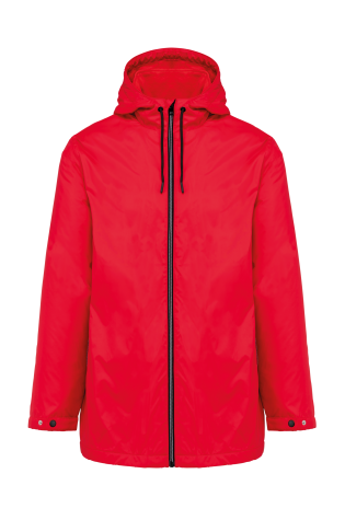 Veste à capuche avec doublure en micropolaire rouge