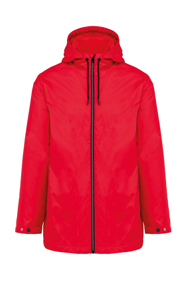 Veste à capuche avec doublure en micropolaire rouge