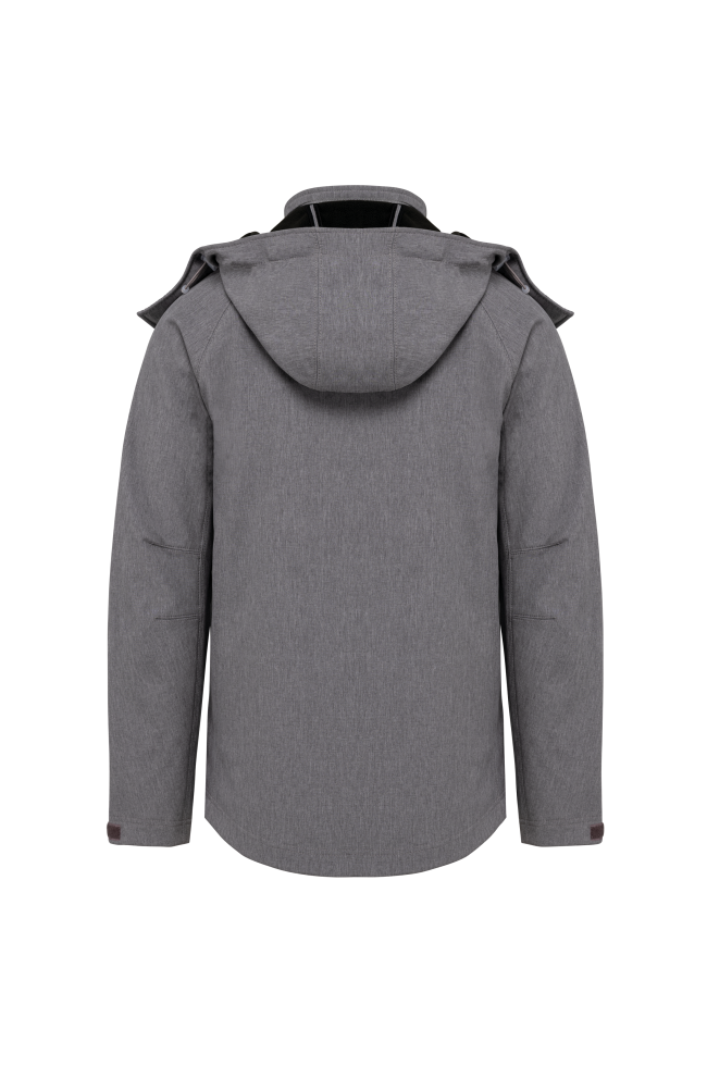 Veste softshell à capuche amovible homme gris