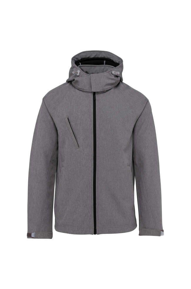 Veste softshell à capuche amovible homme gris