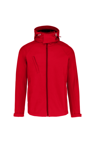 Veste softshell à capuche amovible homme rouge