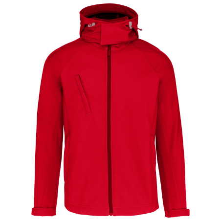 Veste softshell à capuche amovible homme rouge