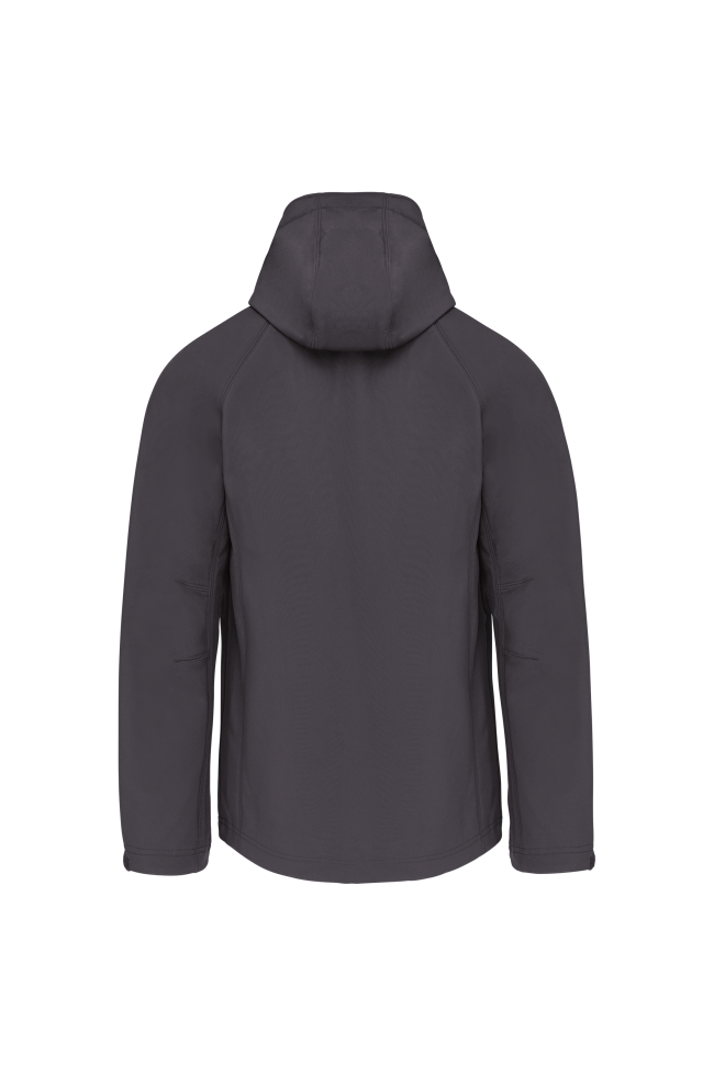 Veste softshell à capuche amovible homme personnalisable gris foncé