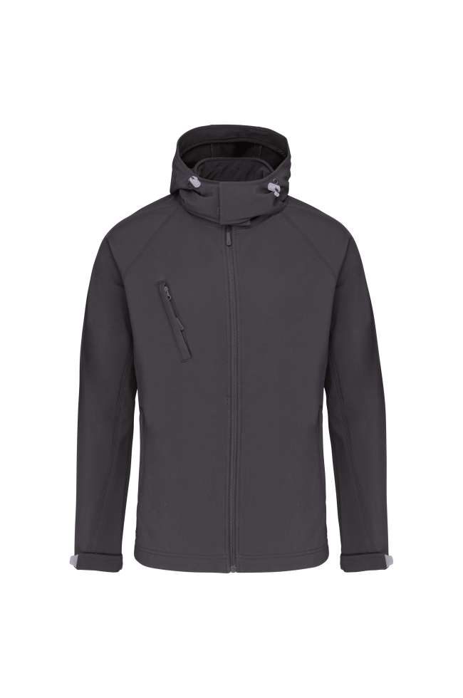Veste softshell à capuche amovible homme personnalisable gris foncé