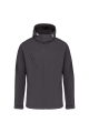 Veste softshell à capuche amovible homme personnalisable gris foncé