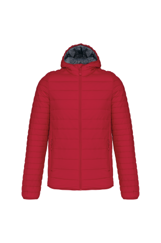 Doudoune légère capuche homme rouge