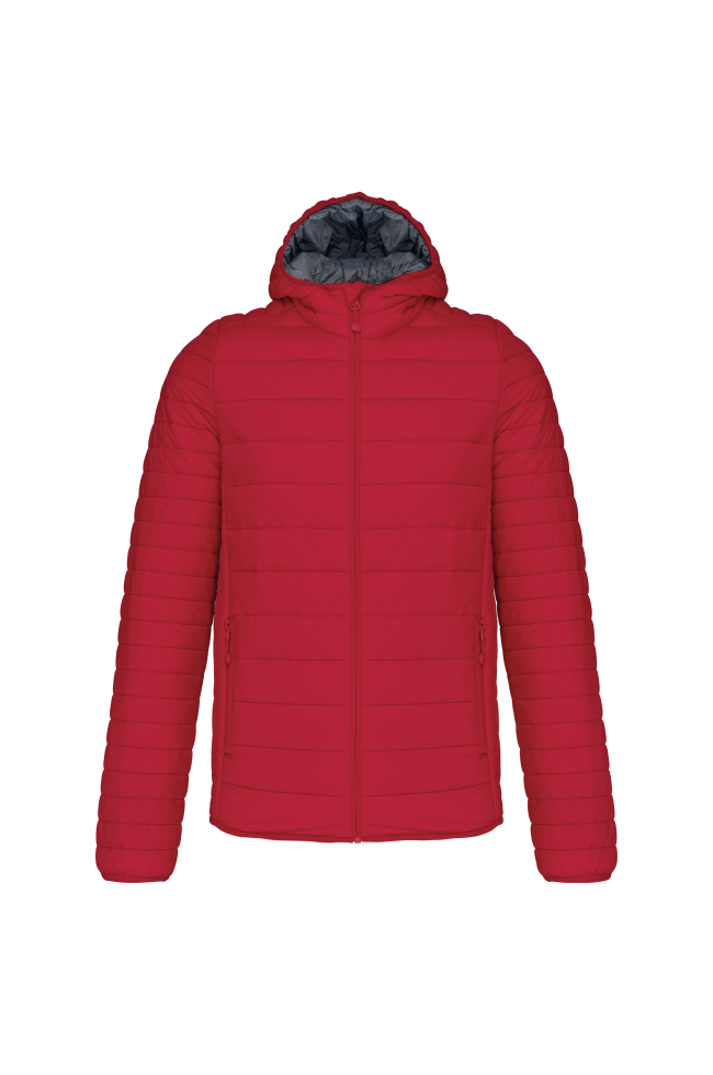 Doudoune légère capuche homme rouge