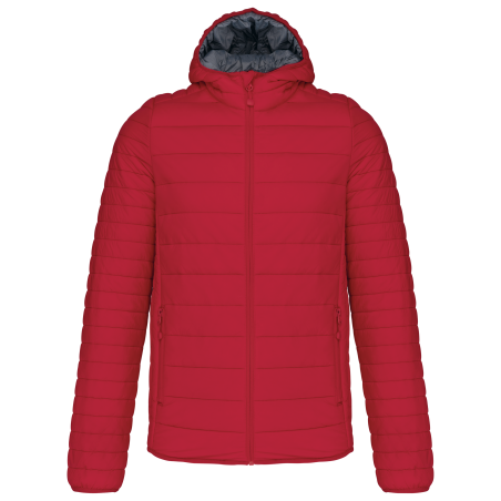 Doudoune légère capuche homme rouge