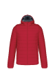 Doudoune légère capuche homme rouge