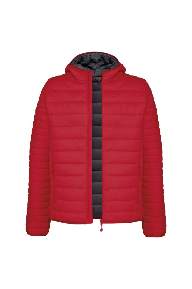Doudoune légère capuche homme personnalisable rouge
