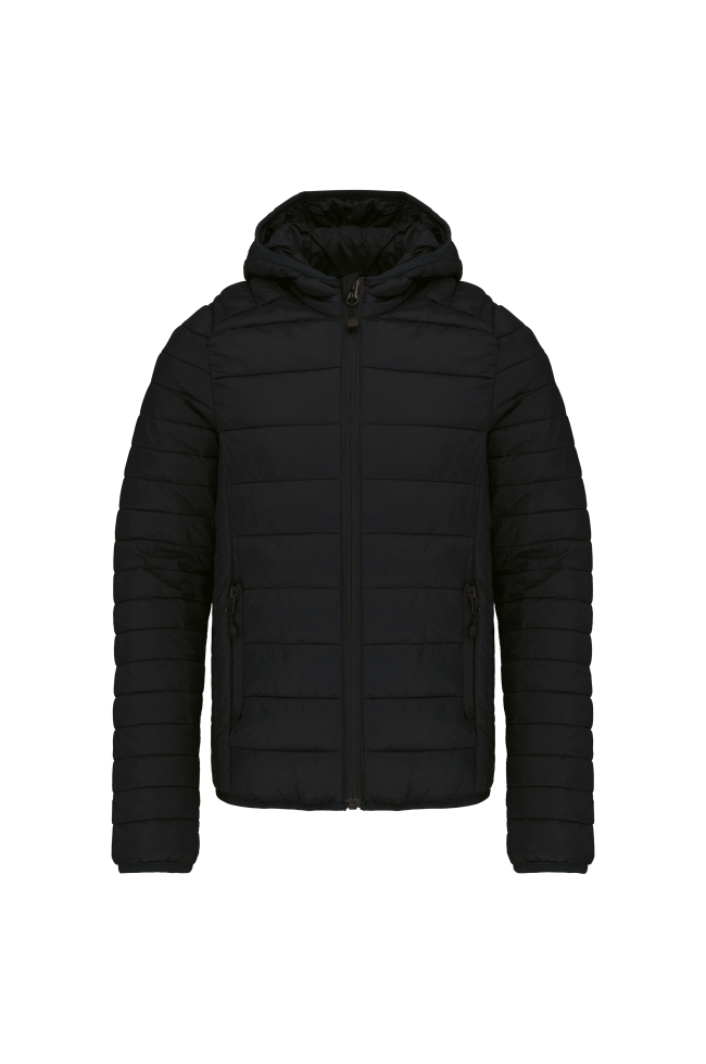 Doudoune noir légère capuche enfant