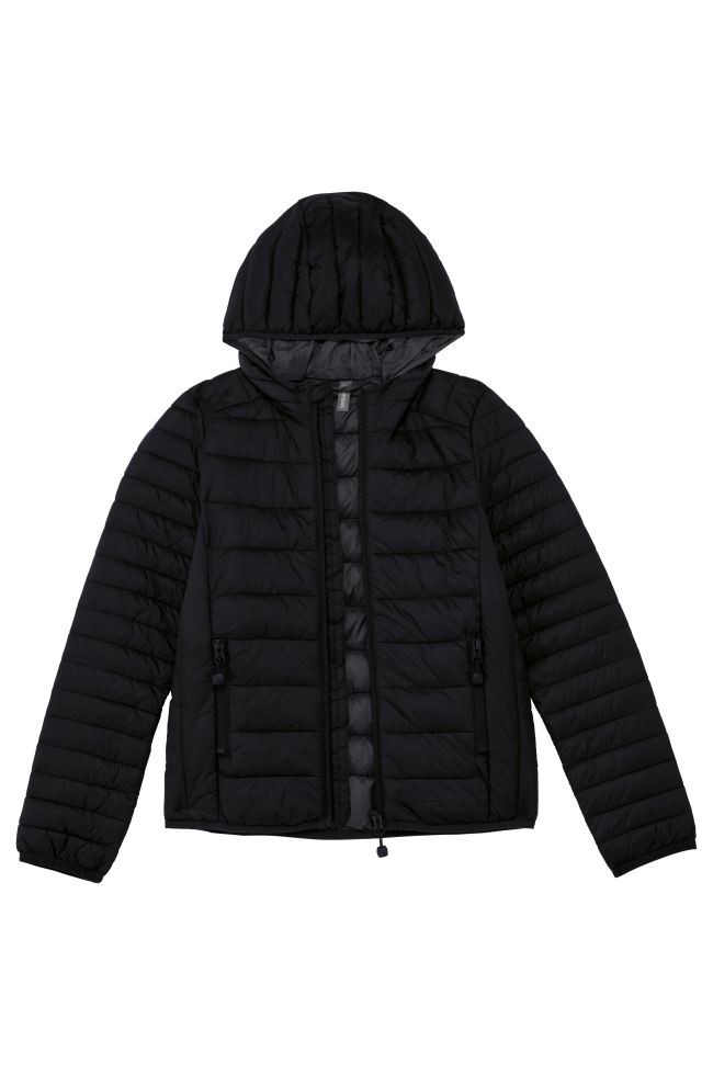 Doudoune noir légère capuche enfant