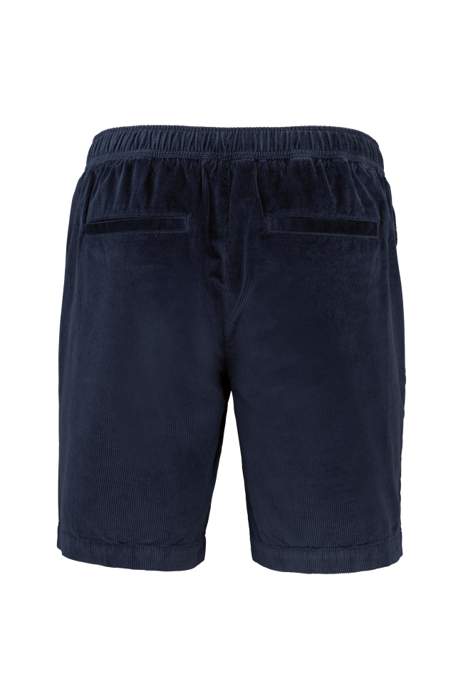 Short écoresponsable en velours bleu marine