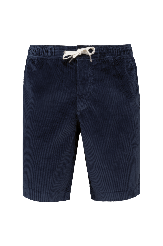Short écoresponsable en velours bleu marine