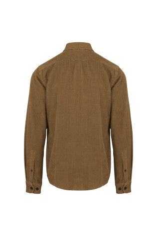 Surchemise délavée en velours homme marron