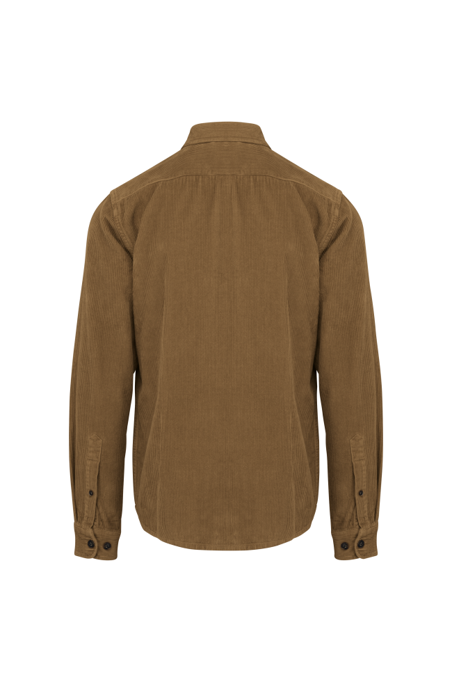 Surchemise délavée en velours homme marron