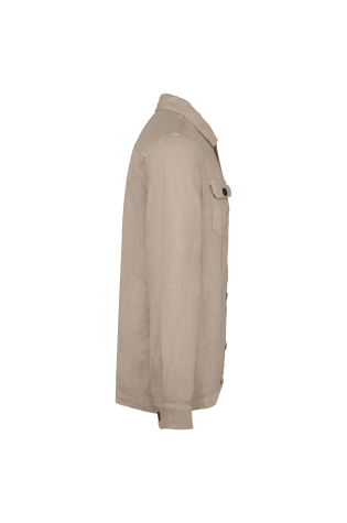 Surchemise délavée en lin homme beige