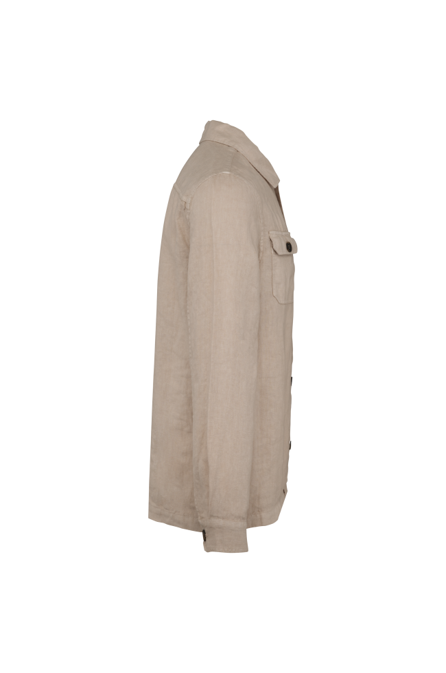 Surchemise délavée en lin homme beige