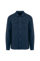 Surchemise délavée en lin homme bleu marine