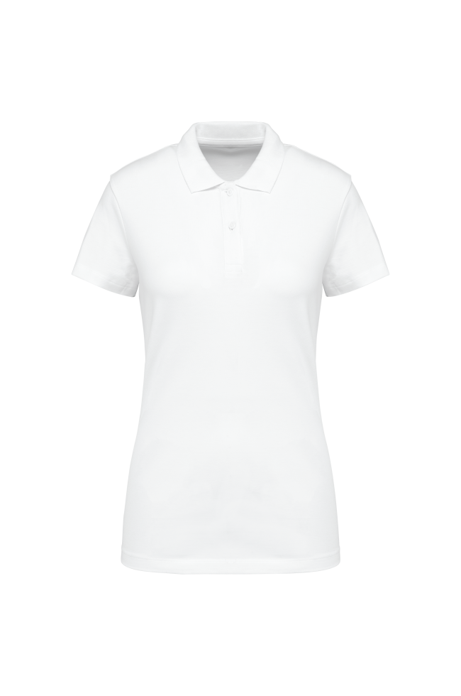 Polo Supima® manches courtes femme personnalisé blanc