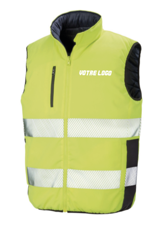 Reversible Soft padded safety gilet personnalisé