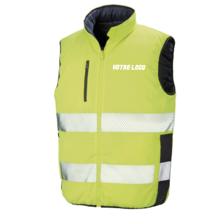 Reversible Soft padded safety gilet personnalisé