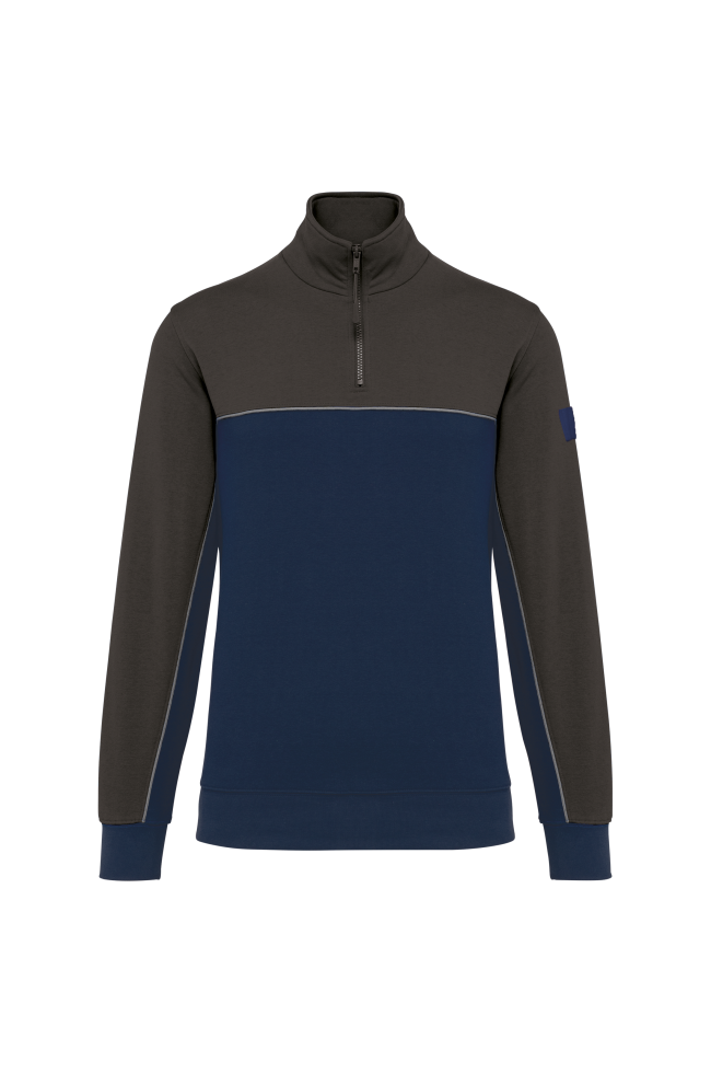 Sweat-shirt écoresponsable col zippé unisexe personnalisable