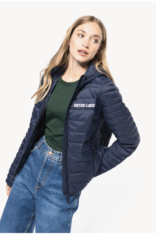 Doudoune légère capuche femme personnalisée