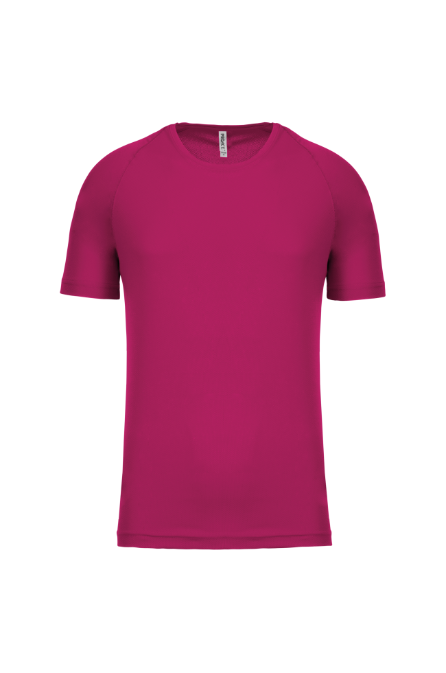 Tee-shirt de sport polyester homme fushia