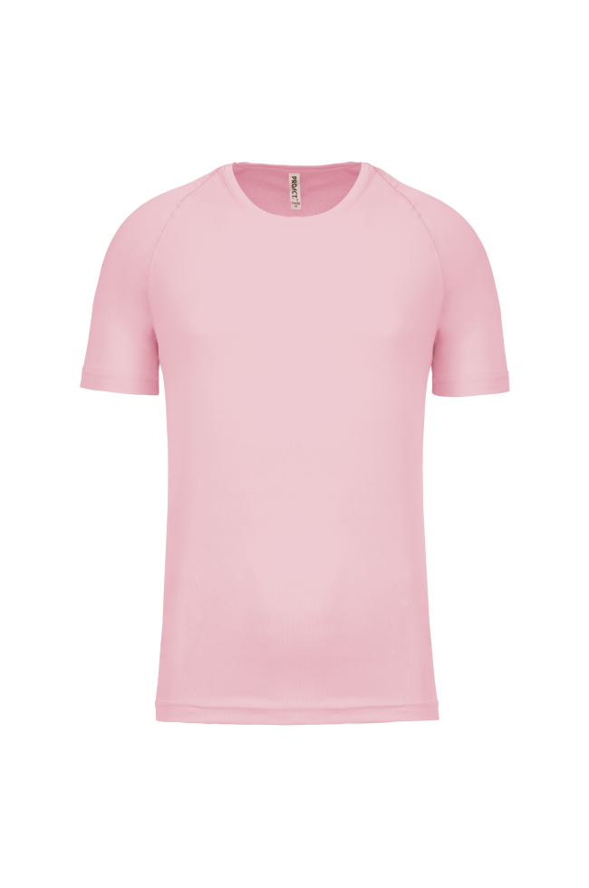 Tee-shirt de sport polyester homme rose poudré