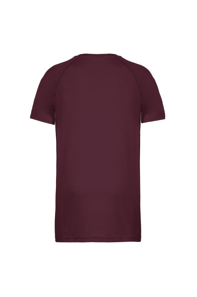 Tee-shirt de sport polyester homme rouge vin