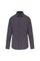 Chemise grise coton / élasthanne homme personnalisée