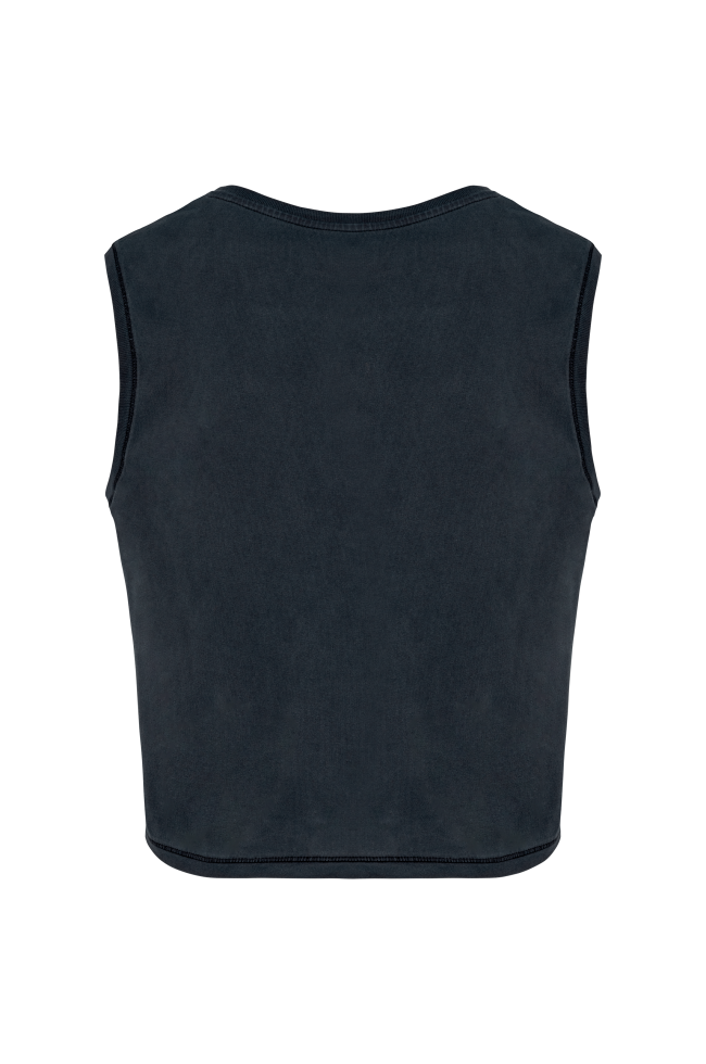 T-shirt écoresponsable  crop sans manche femme