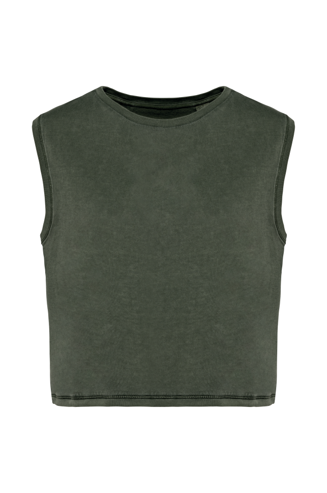 T-shirt crop femme personnalisé vert