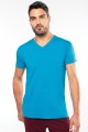 Tee-Shirt Homme Bio Col V bleu 100% coton